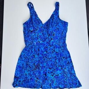 Beach Belle Swimwear blue print swim dress